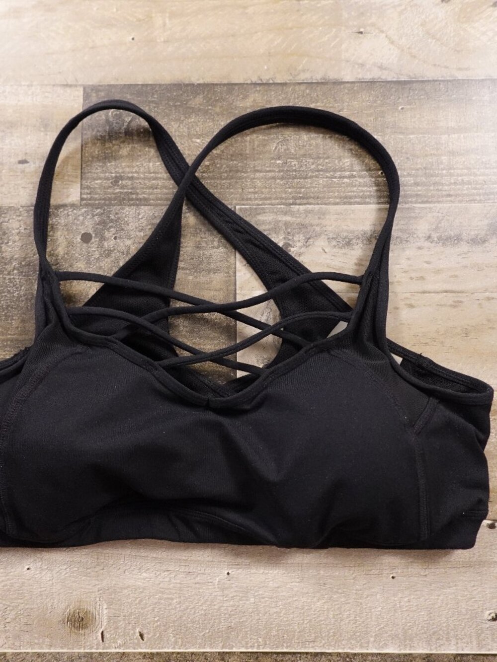 Athleta Mind Over Mat Bra Women’s XL Black Strappy Yoga Athletic Sports Bra